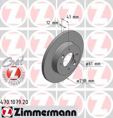 Disc frana RENAULT TWINGO I (C06) (1993 - 2012) ZIMMERMANN 470.1079.20 piesa NOUA