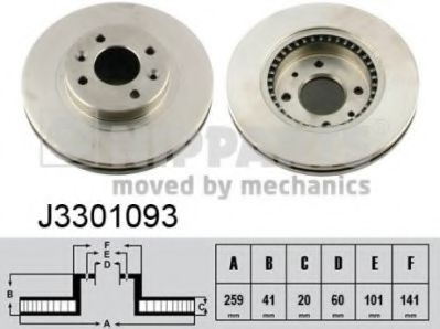 Disc frana RENAULT TWINGO II (CN0) (2007 - 2014) NIPPARTS J3301093 piesa NOUA