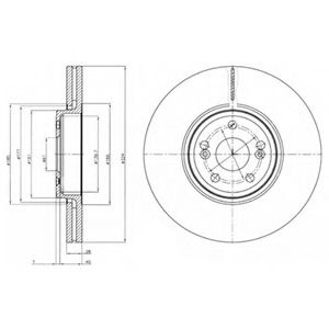 Disc frana RENAULT VEL SATIS (BJ0) (2002 - 2016) DELPHI BG9687 piesa NOUA