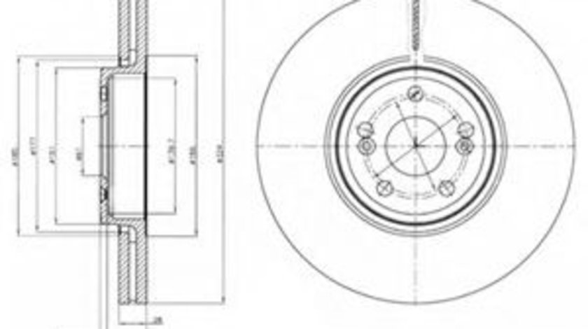 Disc frana RENAULT VEL SATIS (BJ0) (2002 - 2016) DELPHI BG9687 piesa NOUA