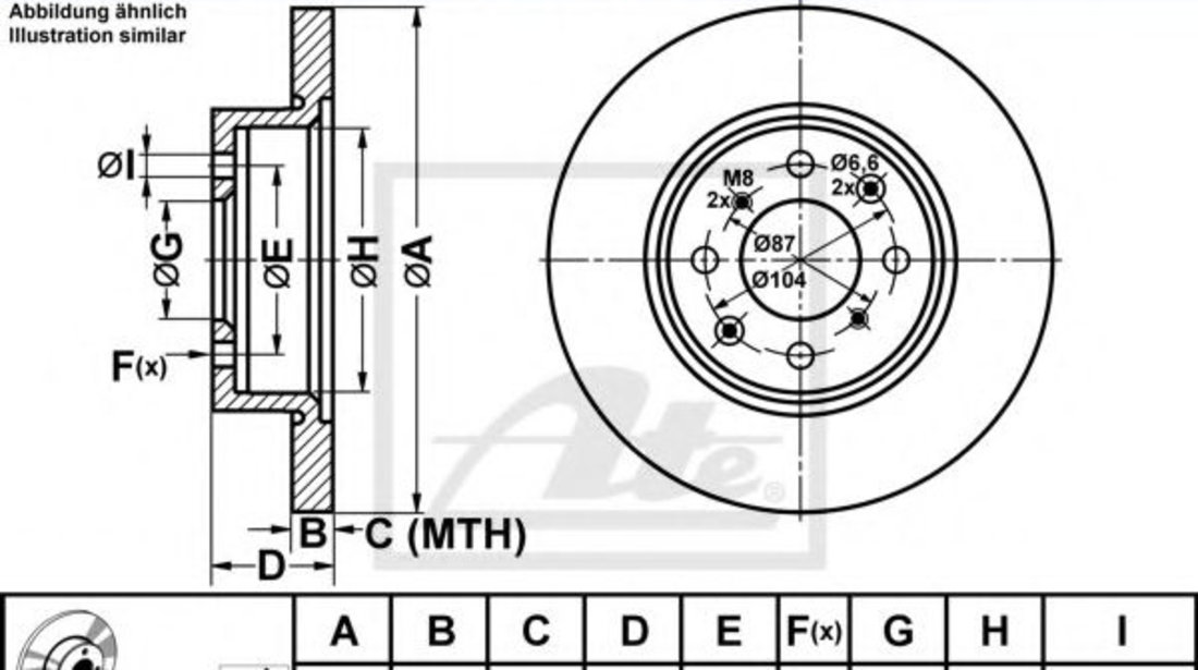 Disc frana ROVER 25 (RF) (1999 - 2005) ATE 24.0113-0198.1 piesa NOUA