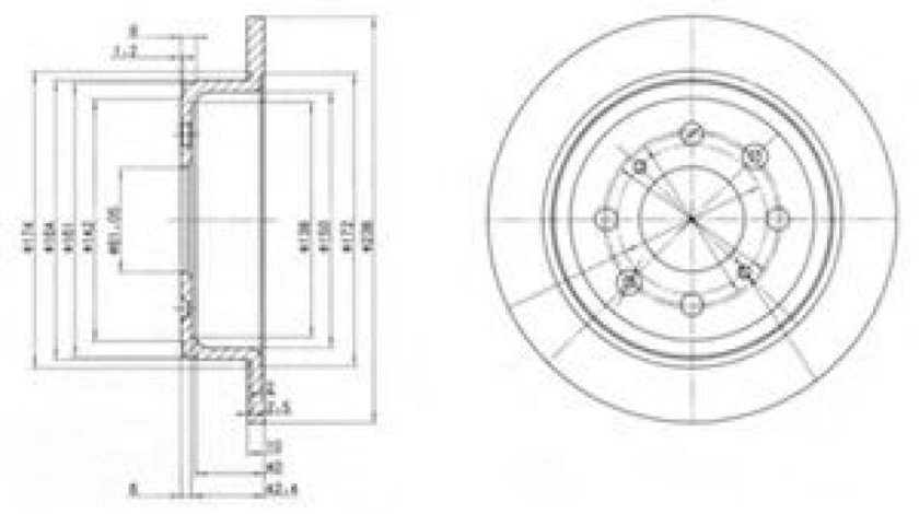 Disc frana ROVER 25 (RF) (1999 - 2005) DELPHI BG2538 piesa NOUA