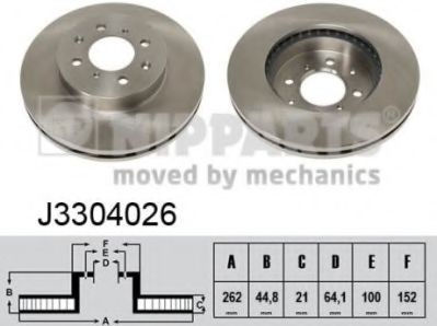 Disc frana ROVER 25 (RF) (1999 - 2005) NIPPARTS J3304026 piesa NOUA