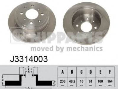 Disc frana ROVER 25 (RF) (1999 - 2005) NIPPARTS J3314003 piesa NOUA