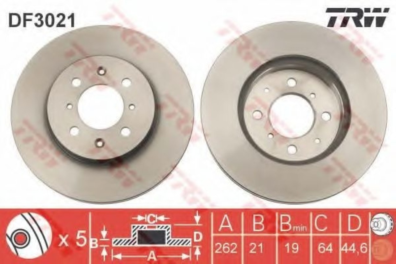 Disc frana ROVER 25 (RF) (1999 - 2005) TRW DF3021 piesa NOUA