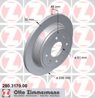 Disc frana ROVER 25 (RF) (1999 - 2005) ZIMMERMANN 280.3170.00 piesa NOUA