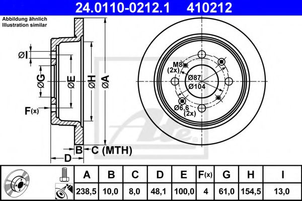 Disc frana ROVER 45 (RT) (2000 - 2005) ATE 24.0110-0212.1 piesa NOUA