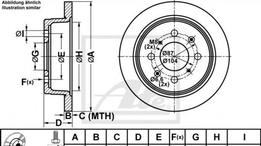 Disc frana ROVER 45 (RT) (2000 - 2005) ATE 24.0110-0212.1 piesa NOUA