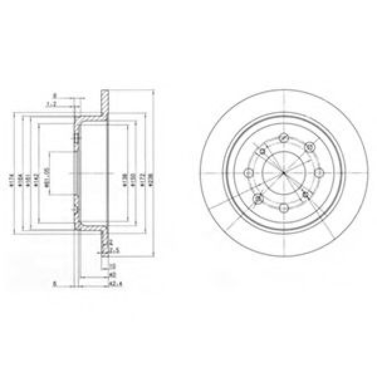 Disc frana ROVER 45 (RT) (2000 - 2005) DELPHI BG2538 piesa NOUA