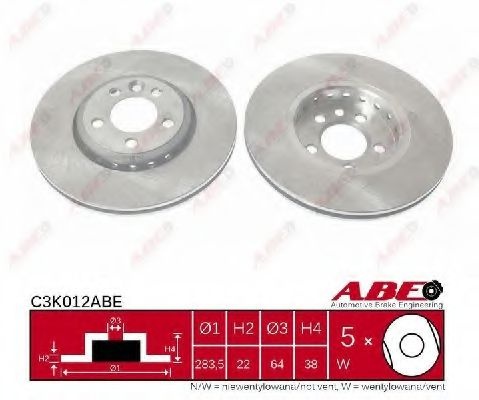 Disc frana ROVER 75 (RJ) (1999 - 2005) ABE C3K012ABE piesa NOUA