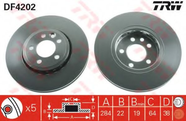 Disc frana ROVER 75 (RJ) (1999 - 2005) TRW DF4202 piesa NOUA