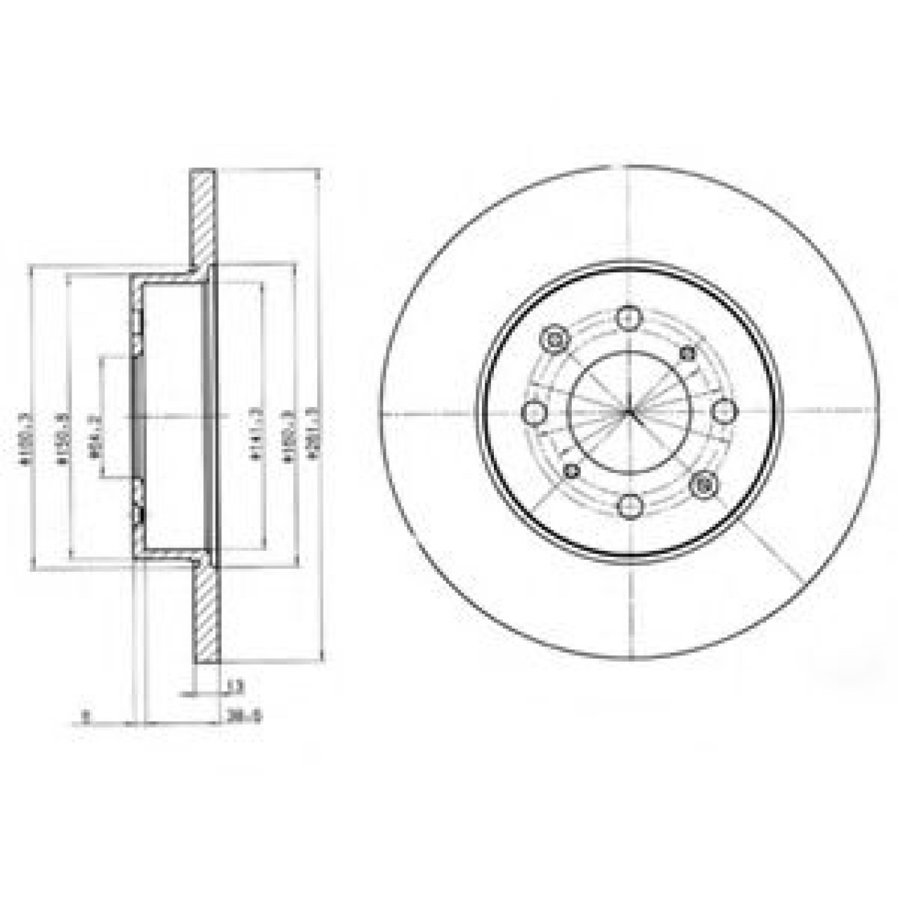 Disc frana ROVER STREETWISE (2003 - 2005) DELPHI BG3262 piesa NOUA