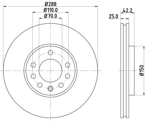 Disc frana SAAB 9-3 Cabriolet (YS3D) (1998 - 2003) KRIEGER 0950004101 piesa NOUA