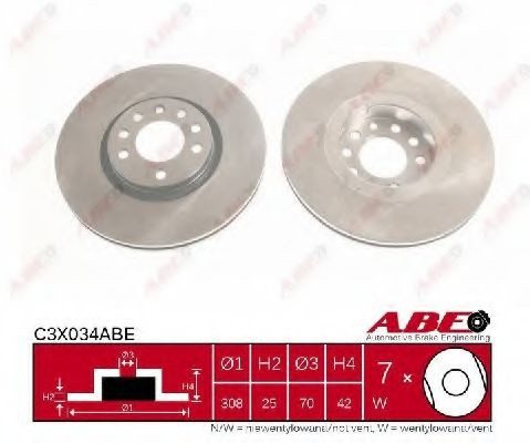 Disc frana SAAB 9-5 Combi (YS3E) (1998 - 2009) ABE C3X034ABE piesa NOUA