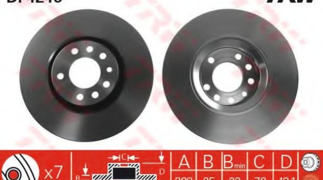 Disc frana SAAB 9-5 (YS3E) (1997 - 2009) TRW DF4246 piesa NOUA