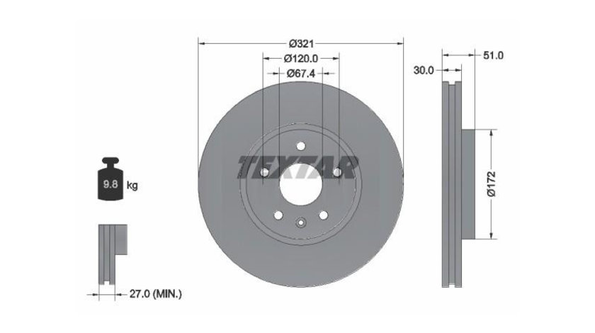 Disc frana Saab 9-5 (YS3G) 2010-2012 #2 0986479544