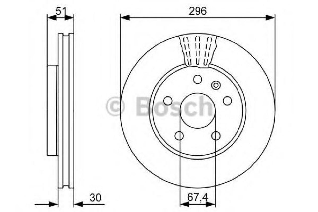 Disc frana SAAB 9-5 (YS3G) (2010 - 2012) BOSCH 0 986 479 C65 piesa NOUA