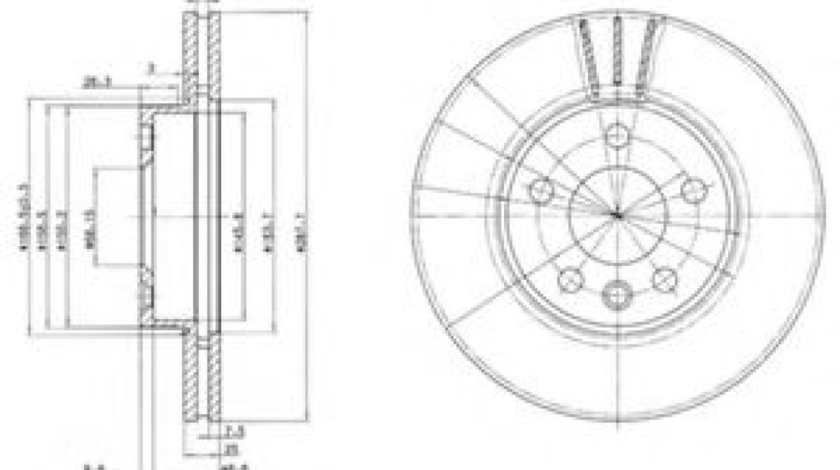 Disc frana SEAT ALHAMBRA (7V8, 7V9) (1996 - 2010) DELPHI BG3025 piesa NOUA