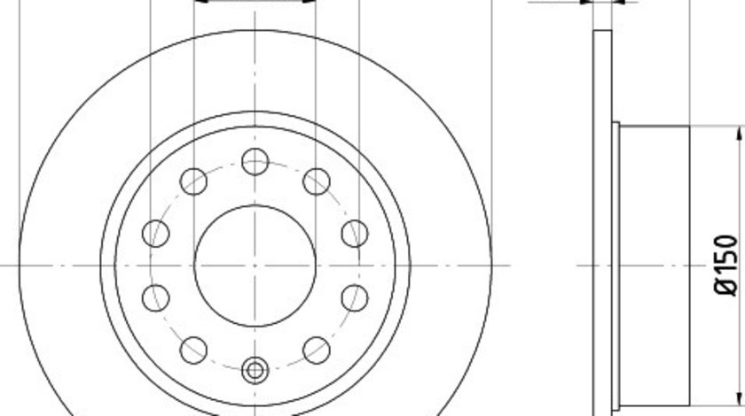 Disc frana SEAT ALTEA (5P1) (2004 - 2016) KRIEGER 0950004112 piesa NOUA