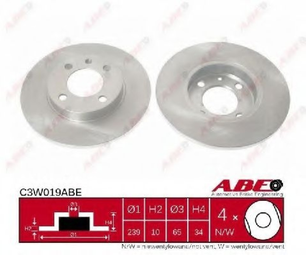 Disc frana SEAT AROSA (6H) (1997 - 2004) ABE C3W019ABE piesa NOUA