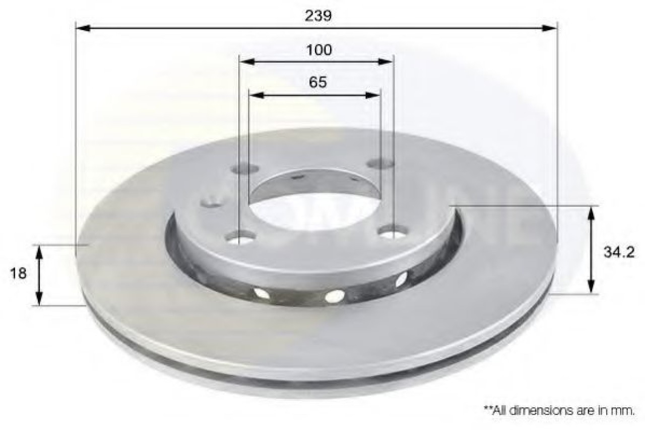 Disc frana SEAT AROSA (6H) (1997 - 2004) COMLINE ADC1413V piesa NOUA