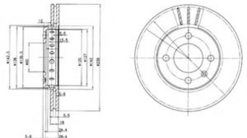 Disc frana SEAT AROSA (6H) (1997 - 2004) DELPHI BG2982 piesa NOUA