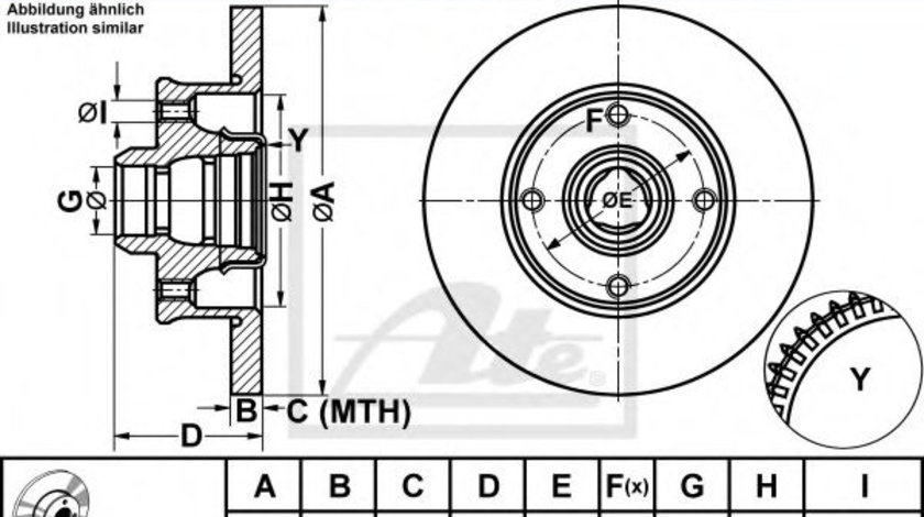 Disc frana SEAT CORDOBA (6K1, 6K2) (1993 - 1999) ATE 24.0110-0275.2 piesa NOUA