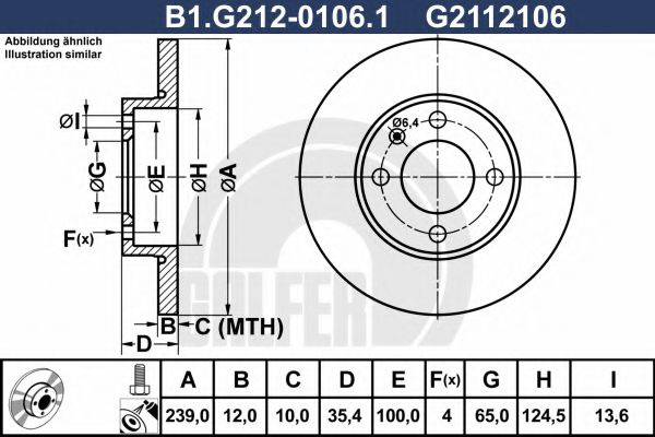 Disc frana SEAT IBIZA II (6K1) (1993 - 1999) GALFER B1.G212-0106.1 piesa NOUA