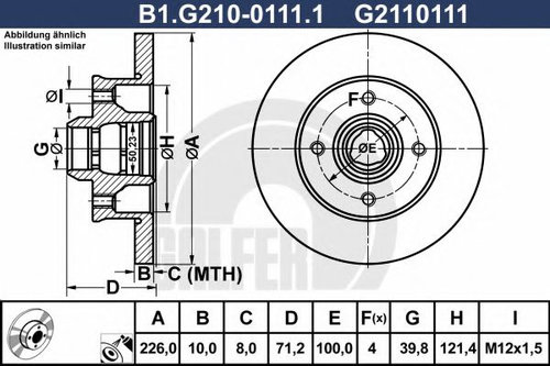 Disc frana SEAT IBIZA II (6K1) (1993 - 1999) GALFER B1.G210-0111.1 piesa NOUA