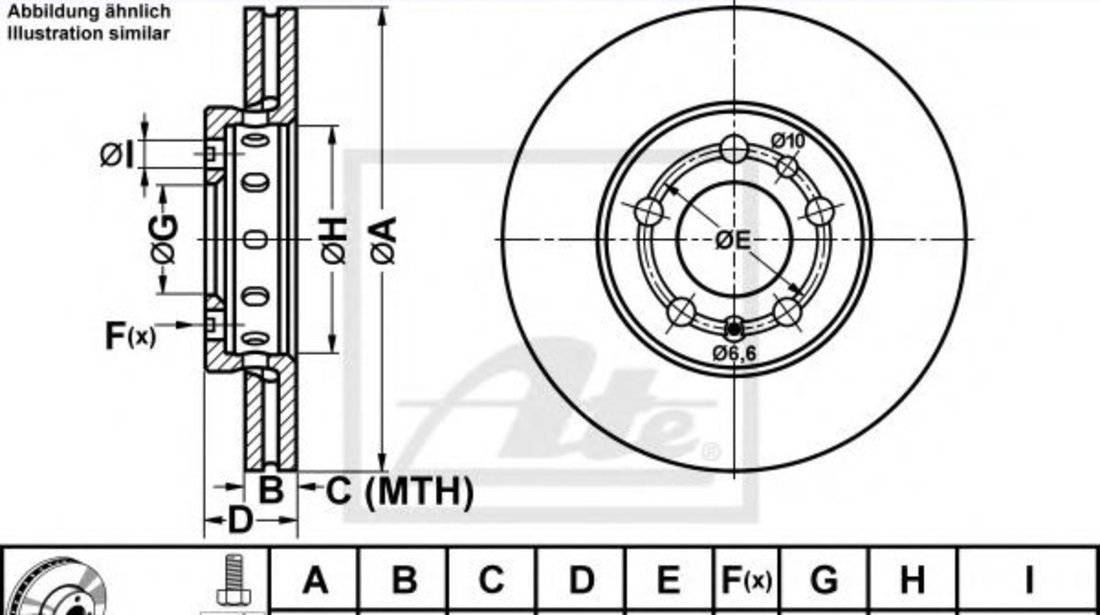 Disc frana SEAT IBIZA IV (6L1) (2002 - 2009) ATE 24.0122-0151.1 piesa NOUA