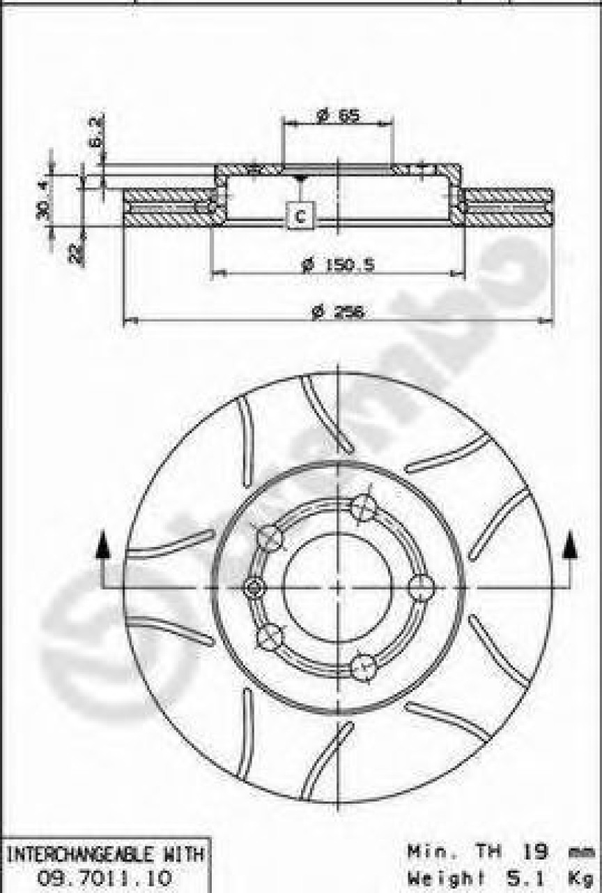 Disc frana SEAT LEON (1M1) (1999 - 2006) BREMBO 09.7011.75 piesa NOUA