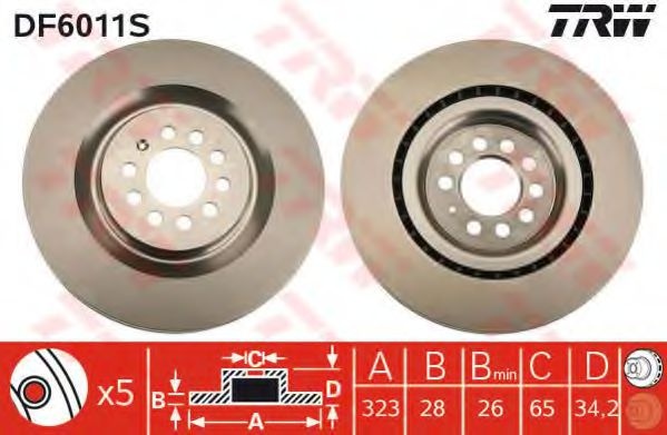 Disc frana SEAT LEON (1M1) (1999 - 2006) TRW DF6011S piesa NOUA