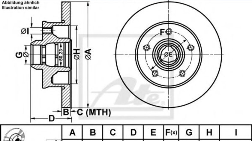 Disc frana SEAT TOLEDO I (1L) (1991 - 1999) ATE 24.0110-0203.1 piesa NOUA