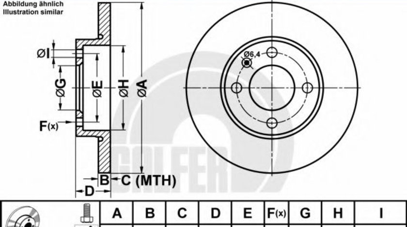 Disc frana SEAT TOLEDO I (1L) (1991 - 1999) GALFER B1.G212-0106.1 piesa NOUA