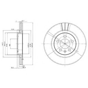 Disc frana SEAT TOLEDO II (1M2) (1998 - 2006) DELPHI BG3036 piesa NOUA