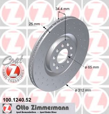 Disc frana SEAT TOLEDO II (1M2) (1998 - 2006) ZIMMERMANN 100.1240.52 piesa NOUA