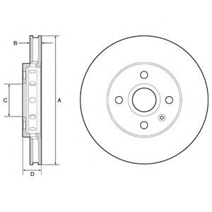 Disc frana SKODA CITIGO (2011 - 2016) DELPHI BG4647C piesa NOUA