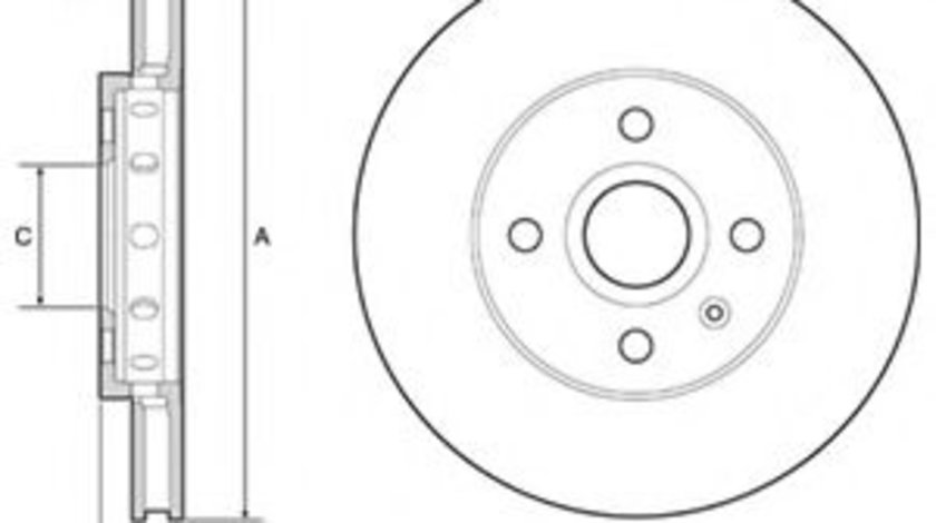 Disc frana SKODA CITIGO (2011 - 2016) DELPHI BG4647C piesa NOUA