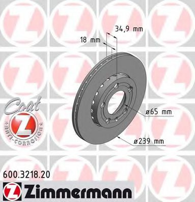 Disc frana SKODA FABIA I (6Y2) (1999 - 2008) ZIMMERMANN 600.3218.20 piesa NOUA