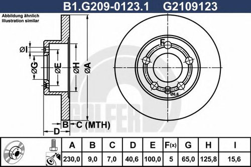 Disc frana SKODA FABIA I Combi (6Y5) (2000 - 2007) GALFER B1.G209-0123.1 piesa NOUA