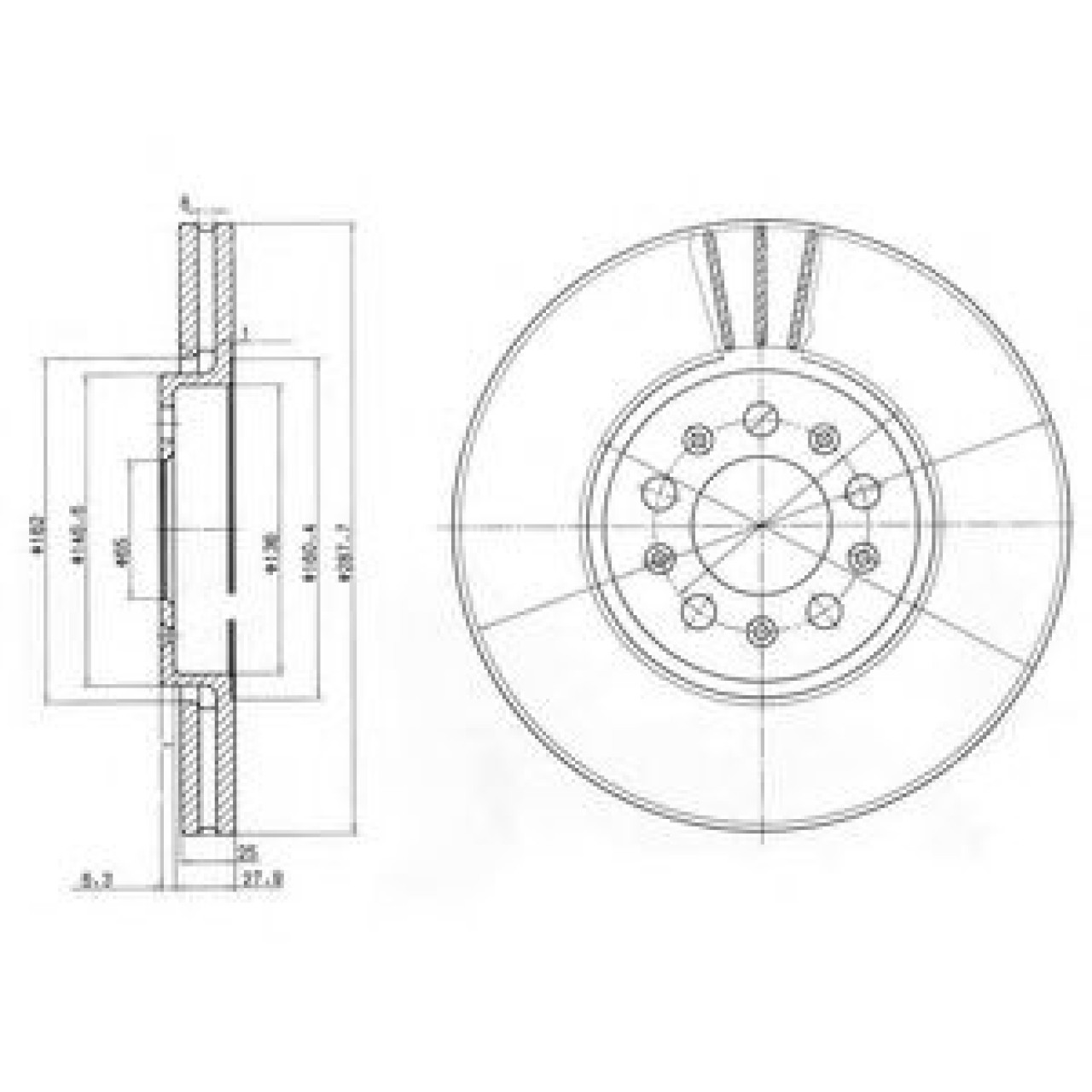 Disc frana SKODA FABIA II (2006 - 2014) DELPHI BG3035C piesa NOUA