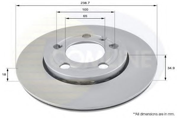 Disc frana SKODA FABIA II Combi (2007 - 2014) COMLINE ADC1461V piesa NOUA