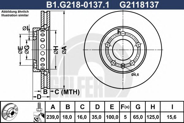 Disc frana SKODA FABIA II Combi (2007 - 2014) GALFER B1.G218-0137.1 piesa NOUA