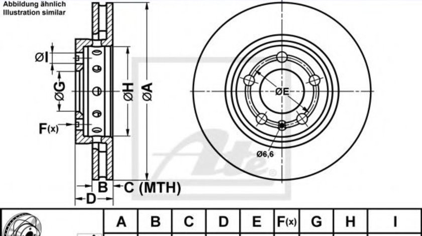 Disc frana SKODA OCTAVIA I (1U2) (1996 - 2010) ATE 24.0322-0163.1 piesa NOUA