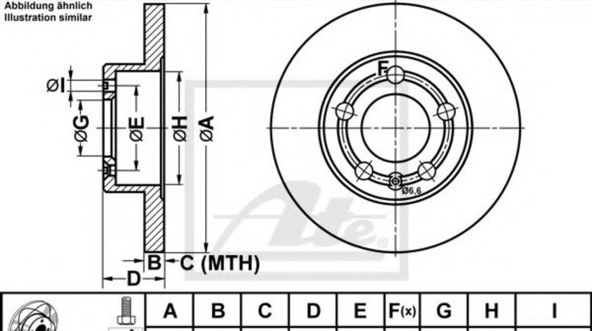 Disc frana SKODA OCTAVIA I (1U2) (1996 - 2010) ATE 24.0309-0123.1 piesa NOUA