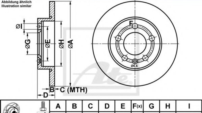 Disc frana SKODA OCTAVIA I (1U2) (1996 - 2010) ATE 24.0309-0133.1 piesa NOUA