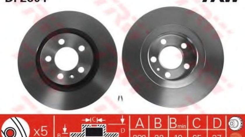 Disc frana SKODA OCTAVIA I (1U2) (1996 - 2010) TRW DF2804 piesa NOUA