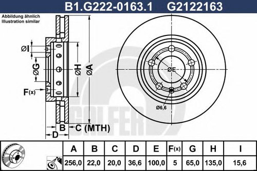 Disc frana SKODA OCTAVIA I Combi (1U5) (1998 - 2010) GALFER B1.G222-0163.1 piesa NOUA