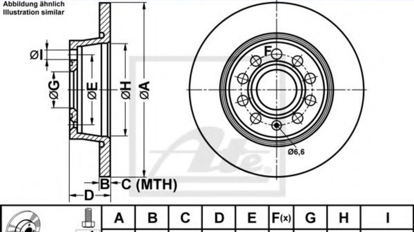 Disc frana SKODA OCTAVIA II (1Z3) (2004 - 2013) ATE 24.0110-0356.1 piesa NOUA