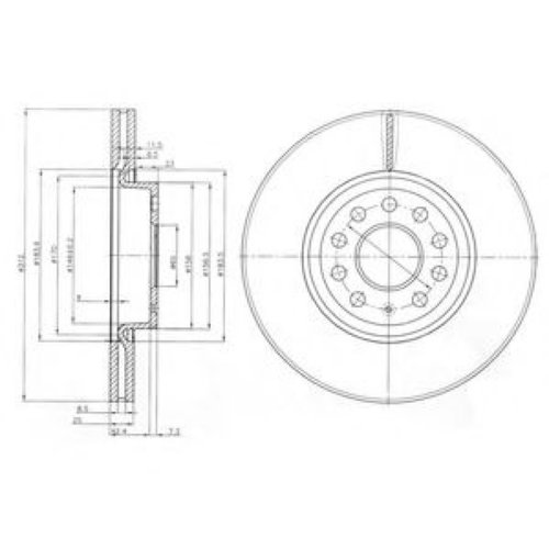Disc frana SKODA OCTAVIA II (1Z3) (2004 - 2013) DELPHI BG3953C piesa NOUA